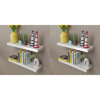 Настенные полки, 4 шт, белые, 60 см