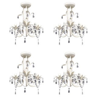 Элегантная хрустальная люстра, 4 шт, белая