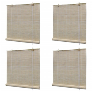 Натуральные бамбуковые рулонные шторы 4 шт, 120 x 160 см