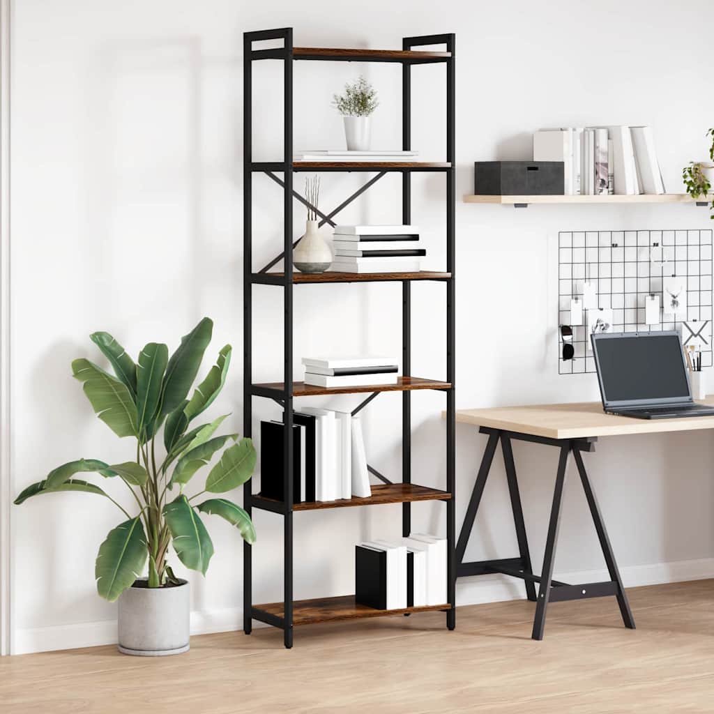 Raamatukapp Suitsutatud tamm 60 x 30 x 188 cm Tehispuit