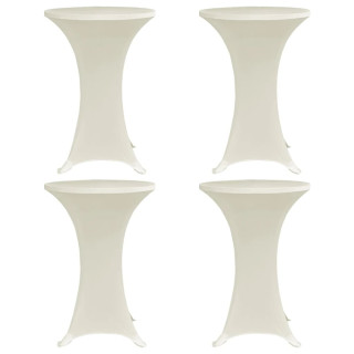 Чехол для стола Ø 70 см, кремово-белый, растягивающийся, 4 шт.