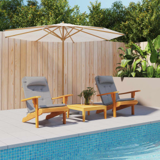 Подушки для стула Адирондак, 2 шт., серые, ткань Оксфорд