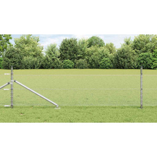Aed koos postidega Hõbedane 0.4 x 10 m PVC kaetud teras