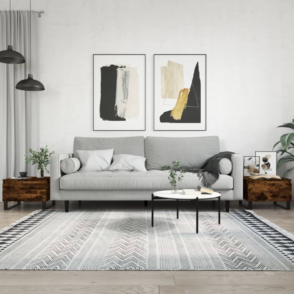 Кофейные столики 2 шт, дымчатый дуб, 50 x 46 x 35 см, искусственное дерево