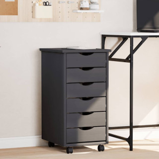 Тумба с ящиками на колесиках MOSS, серая, сосна