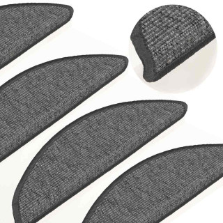 Самоклеящиеся коврики для ступеней, 15 шт, 56x17x3 см, бежевый и серый