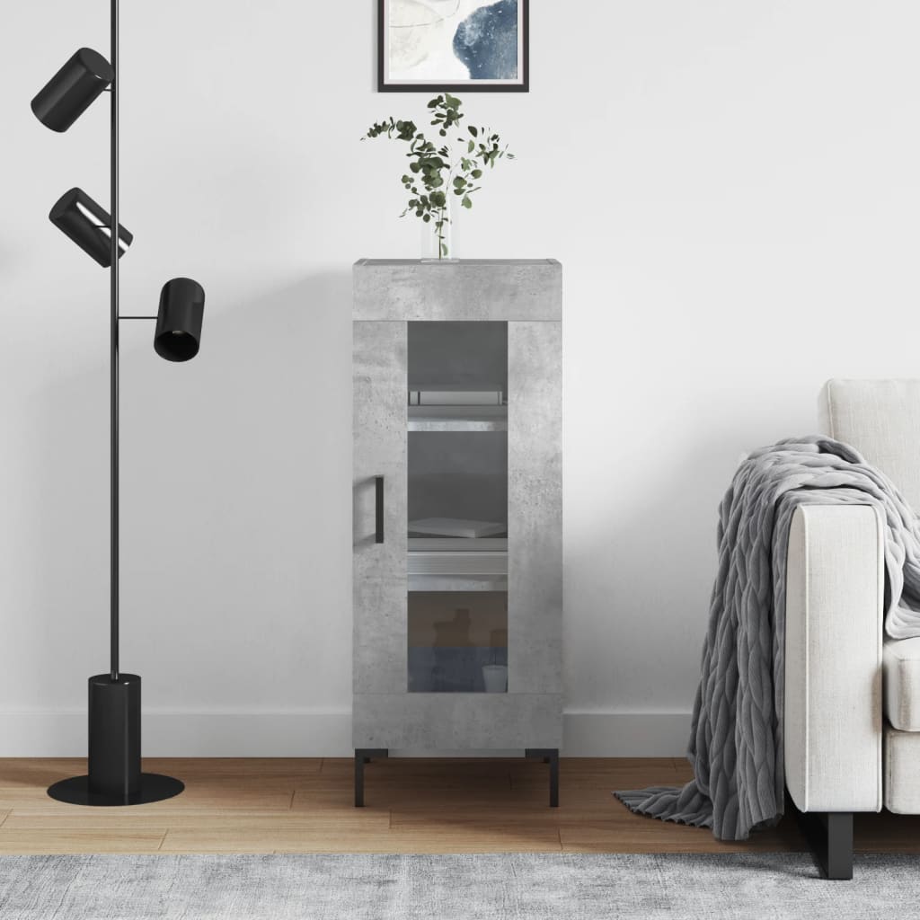 Puhvetkapp, betoonhall, 34,5 x 34 x 90 cm, tehispuit