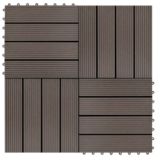 terrassiplaadid 22 tk, 30 x 30 cm, 2 m², WPC, tumepruun