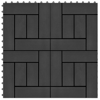 terrassiplaadid 22 tk, 30 x 30 cm, 2 m², WPC, must