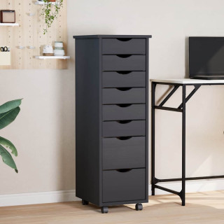 Тумба с ящиками на колесиках MOSS, серая, сосна