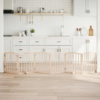 kokkupandav koeravärav uksega, 6 paneeli, 300 cm, paplipuit