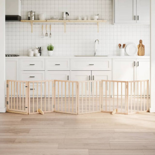 koeravärav uksega, kokkupandav, 6 paneeli, 300 cm, paplipuit