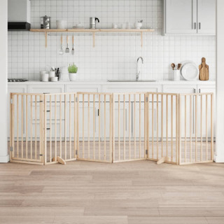 koeravärav uksega, kokkupandav, 6 paneeli, 300 cm, paplipuit