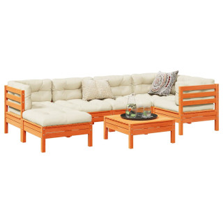 7-osaline aiadiivani komplekt patjadega, vahapruun, männipuit