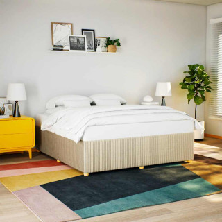 каркас кровати без матраса, кремовый, 200 x 200 см, ткань