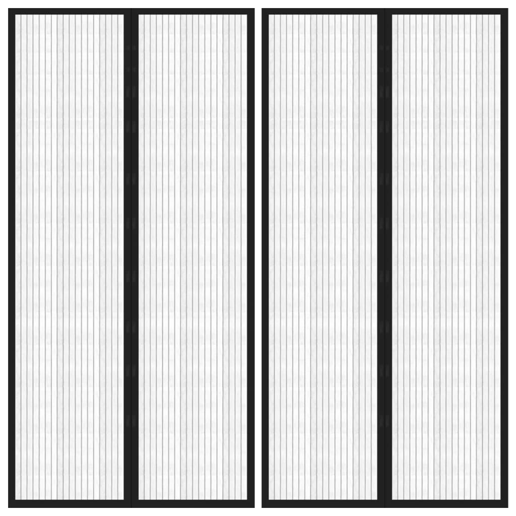 putukakaitse uksekardinad 2 tk magnetplokkidega must 220x100 cm