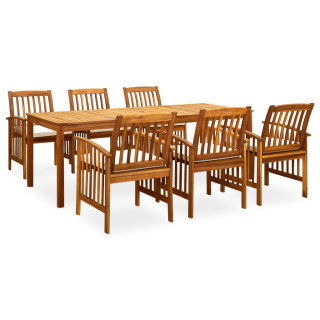 30580907 Piece Garden Dining Set with Cushions Solid Acacia Wood (45963+2x312129)