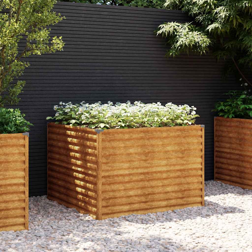 taimekast, 100 x 100 x 69 cm, Corten-teras