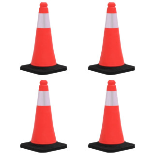 Светоотражающие дорожные конусы с тяжелым основанием, 4 шт., 50 см