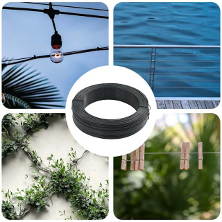 Проволока для сетчатого забора 250 м 2,3/3,8 мм, стальная, антрацитово-серая