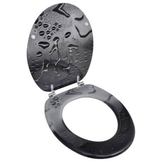 Сиденье для унитаза МДФ с крышкой, дизайн с каплями воды