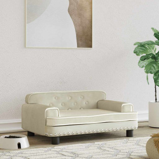 Лежанка для собак, кремовая, 70 x 45 x 30 см, велюр