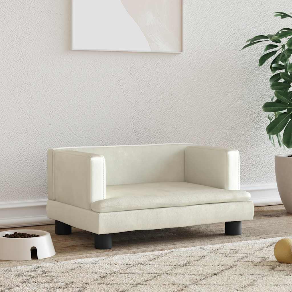 Лежанка для питомца, кремовая, 60x40x30 см, велюр