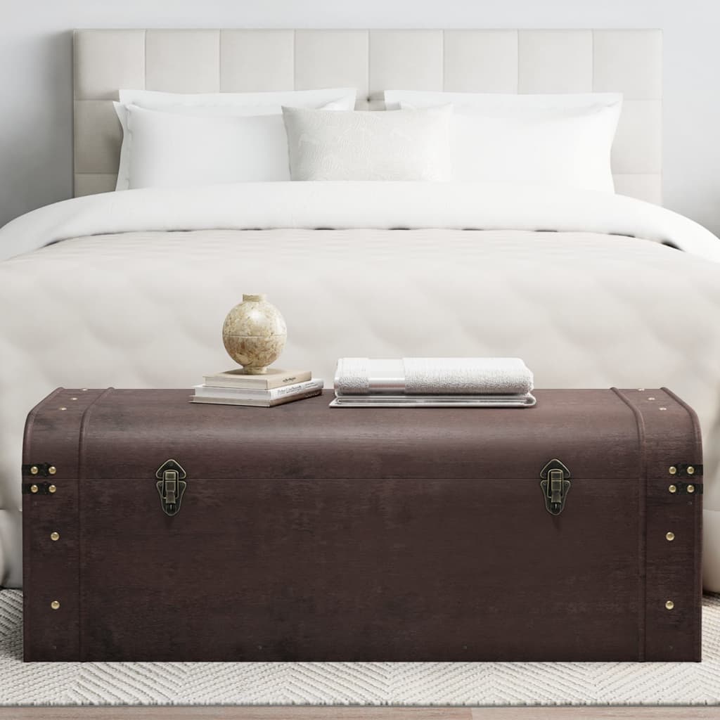 Сундук сокровищ с замками, темно-коричневый, 110 x 50 x 39,5 см, фанера