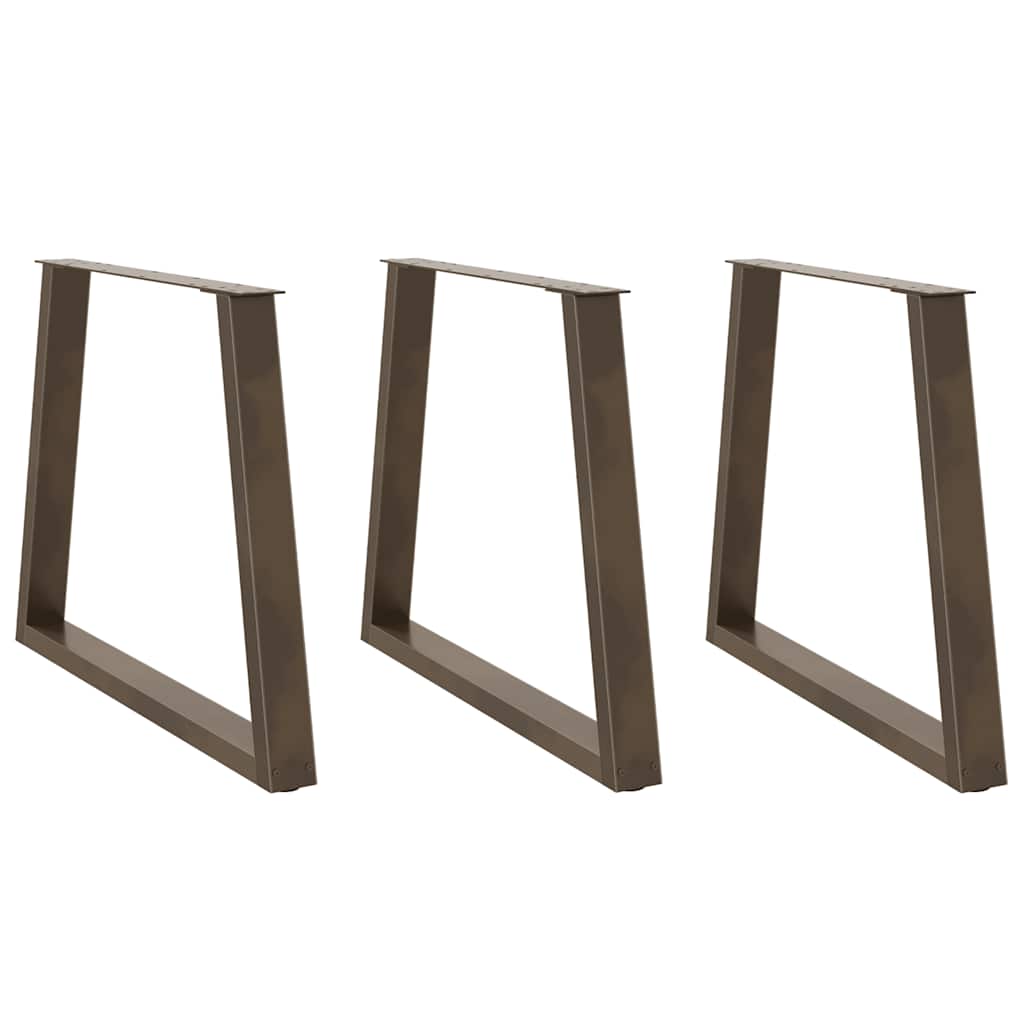 Ножки для обеденного стола V-образные, 3 шт, натуральная сталь, 80 x (72–73,3) см, сталь
