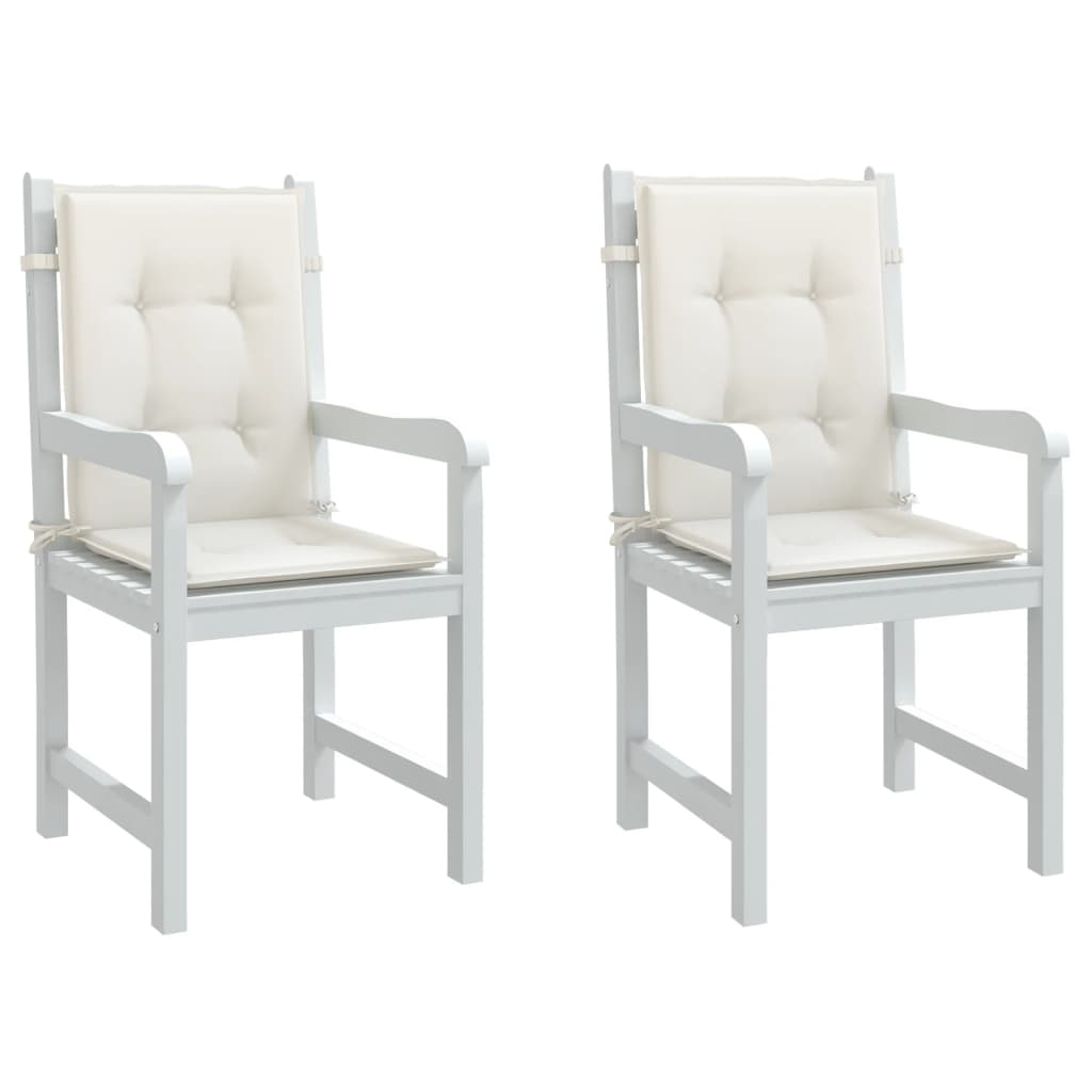 madala seljatoega toolipadjad 2 tk, kreemjas 100x50x4cm, kangas