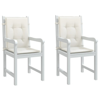 Подушки на стулья с низкой спинкой 2 шт, кремовые 100x50x4см, ткань