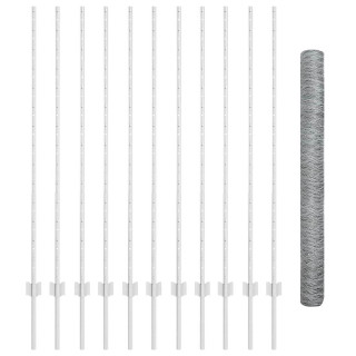 Aed koos postidega Hõbedane 1.4 x 25 m Teras