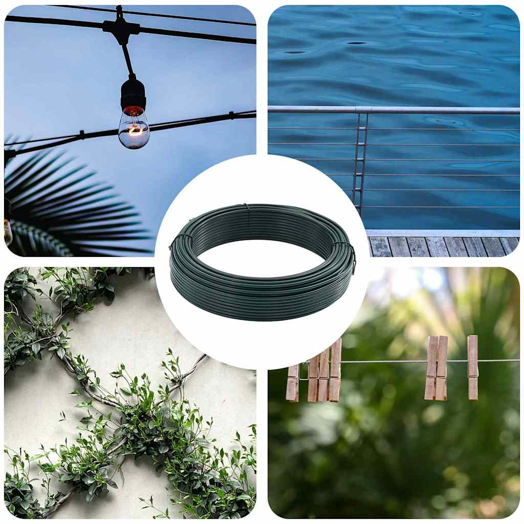 Aedade sidumistraat Roheline 80 m PVC kaetud teras