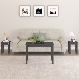 Комплект из 3-х журнальных столиков, серый, сосна