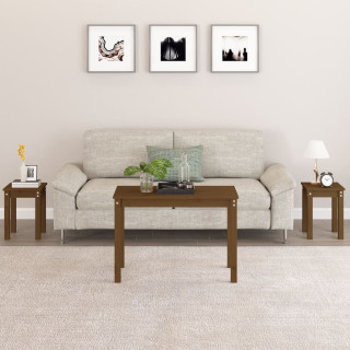 Комплект вкладываемых столов 3 шт., медовый, сосна