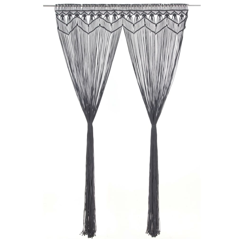 makrameekardin, antratsiithall, 140 x 240 cm puuvill