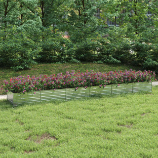 Оцинкованная грядка из стали, 600 x 80 x 45 см, серебристая