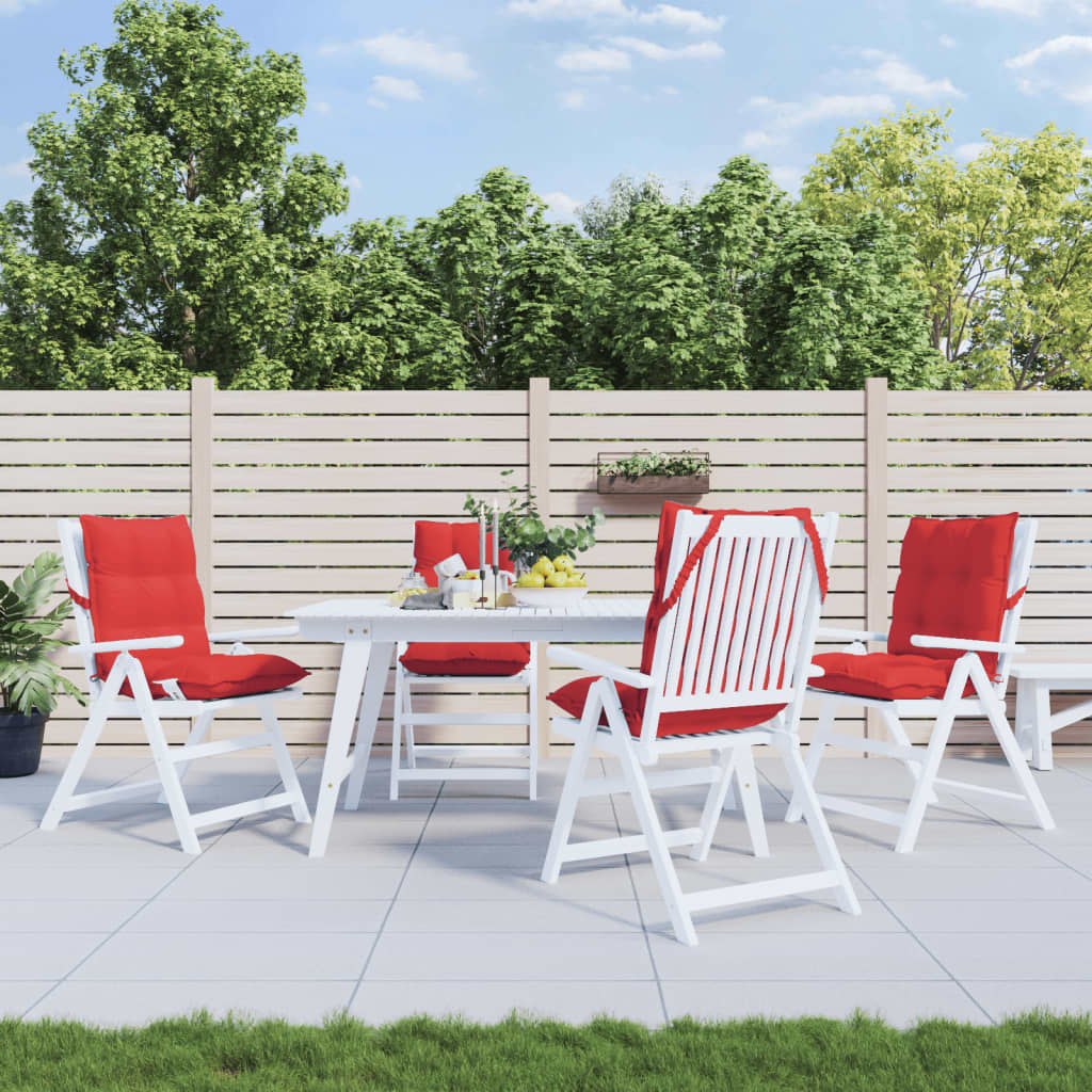 madala seljatoega toolipadjad 4 tk, punane, oxford kangas