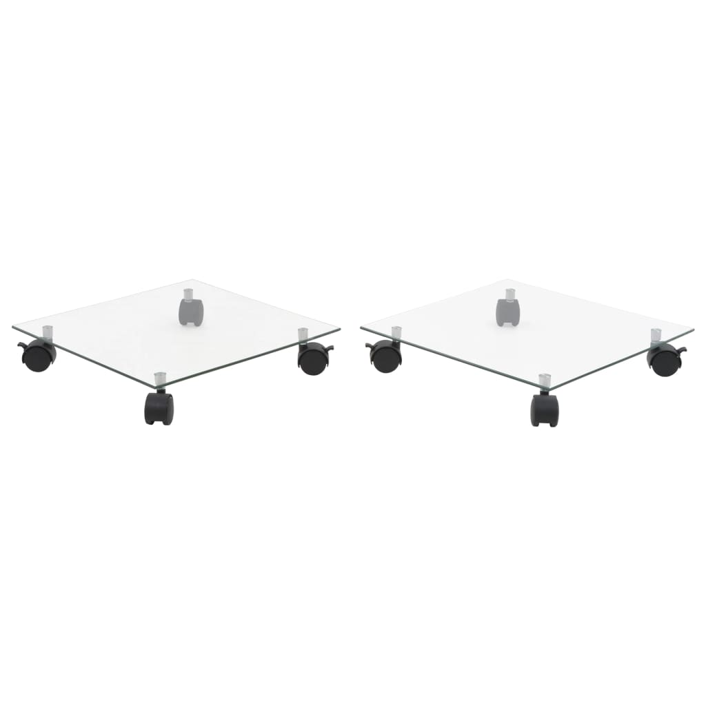 ratastega taimealused 2 tk, karastatud klaas, kandiline