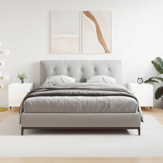 Прикроватные тумбочки, 2 шт, белый глянец, 40x40x50 см, искусственное дерево