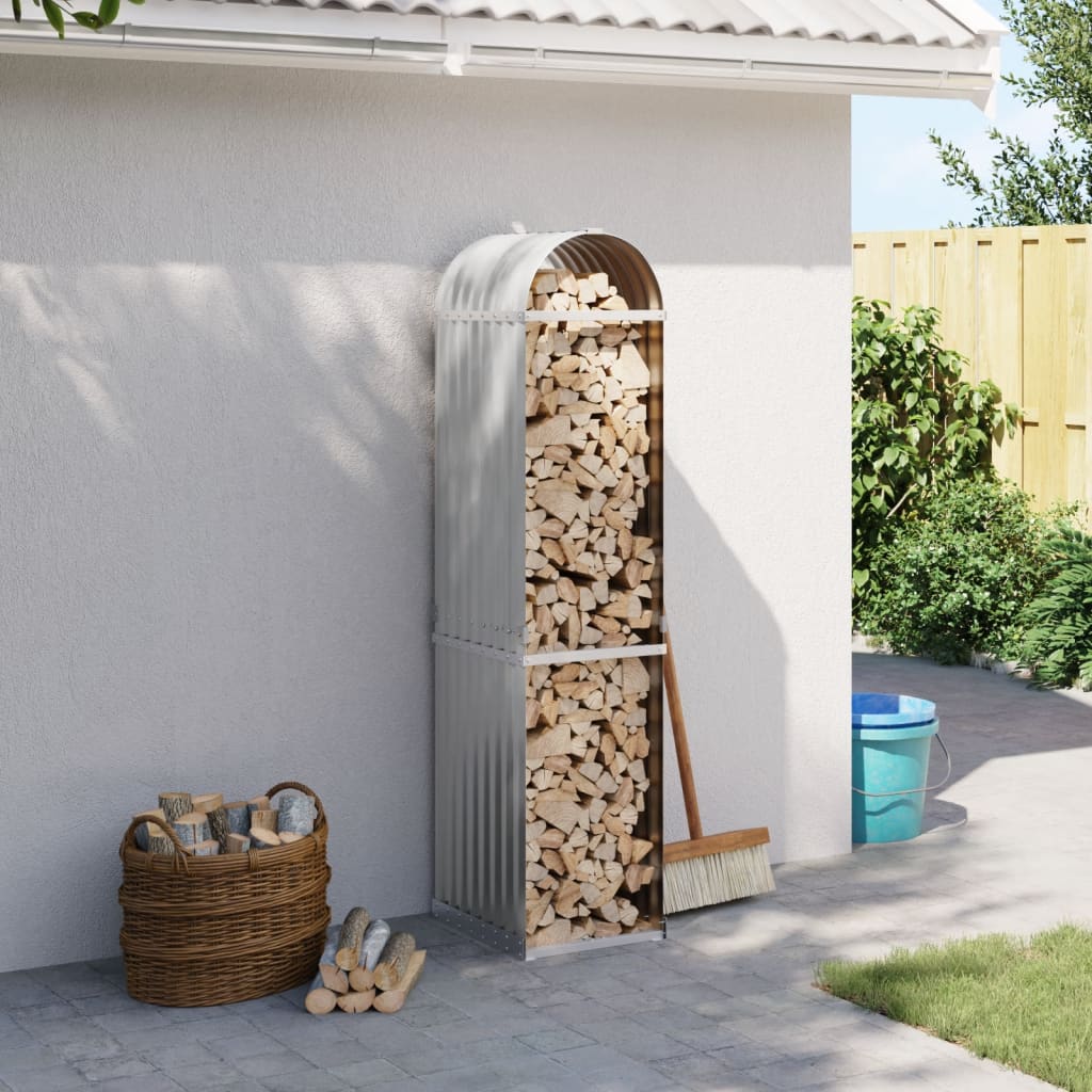 küttepuude alus, helehall, 40x45x170 cm, tsingitud teras