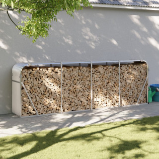 Подставка для дров, серебристая, 300 x 45 x 100 см, оцинкованная сталь