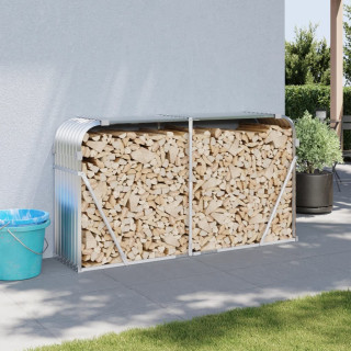 Подставка для дров, серебристая, 180 x 45 x 100 см, оцинкованная сталь