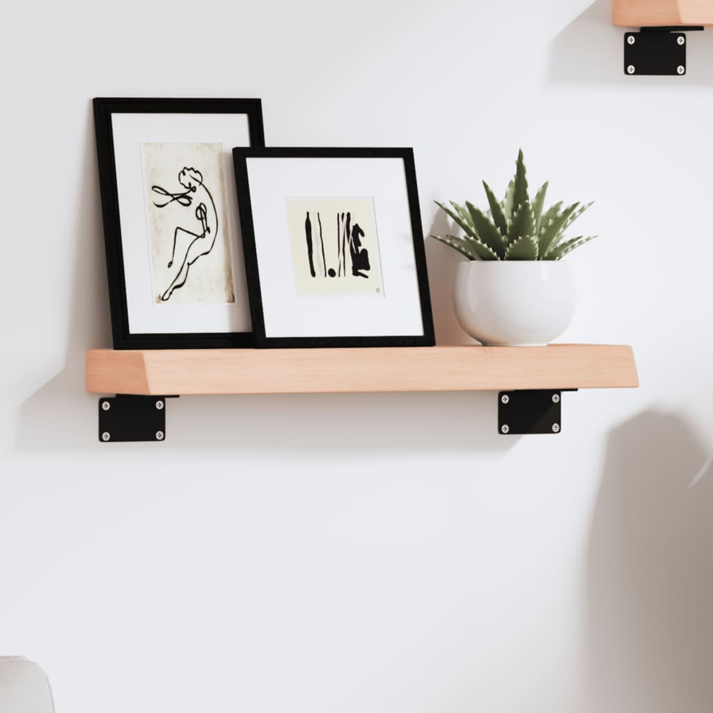 Полка настенная, 40 x 10 x 4 см, необработанный дуб