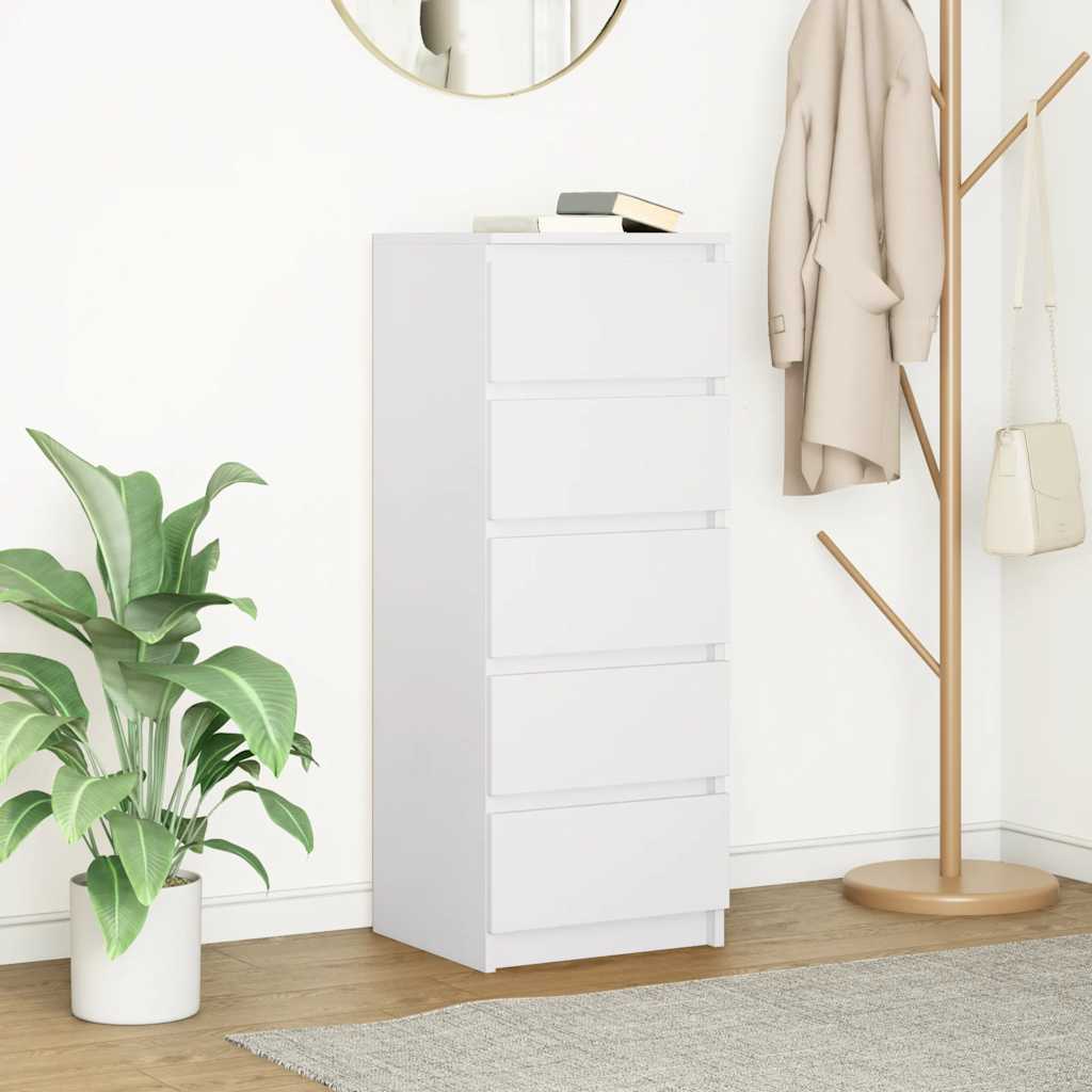 Комод с ящиками, белый, 37,5 x 35 x 99 см, искусственное дерево