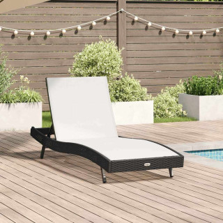 Sunlounger Must ja Valge 70 x 197 x 82 cm Polü Rattan ja Metall