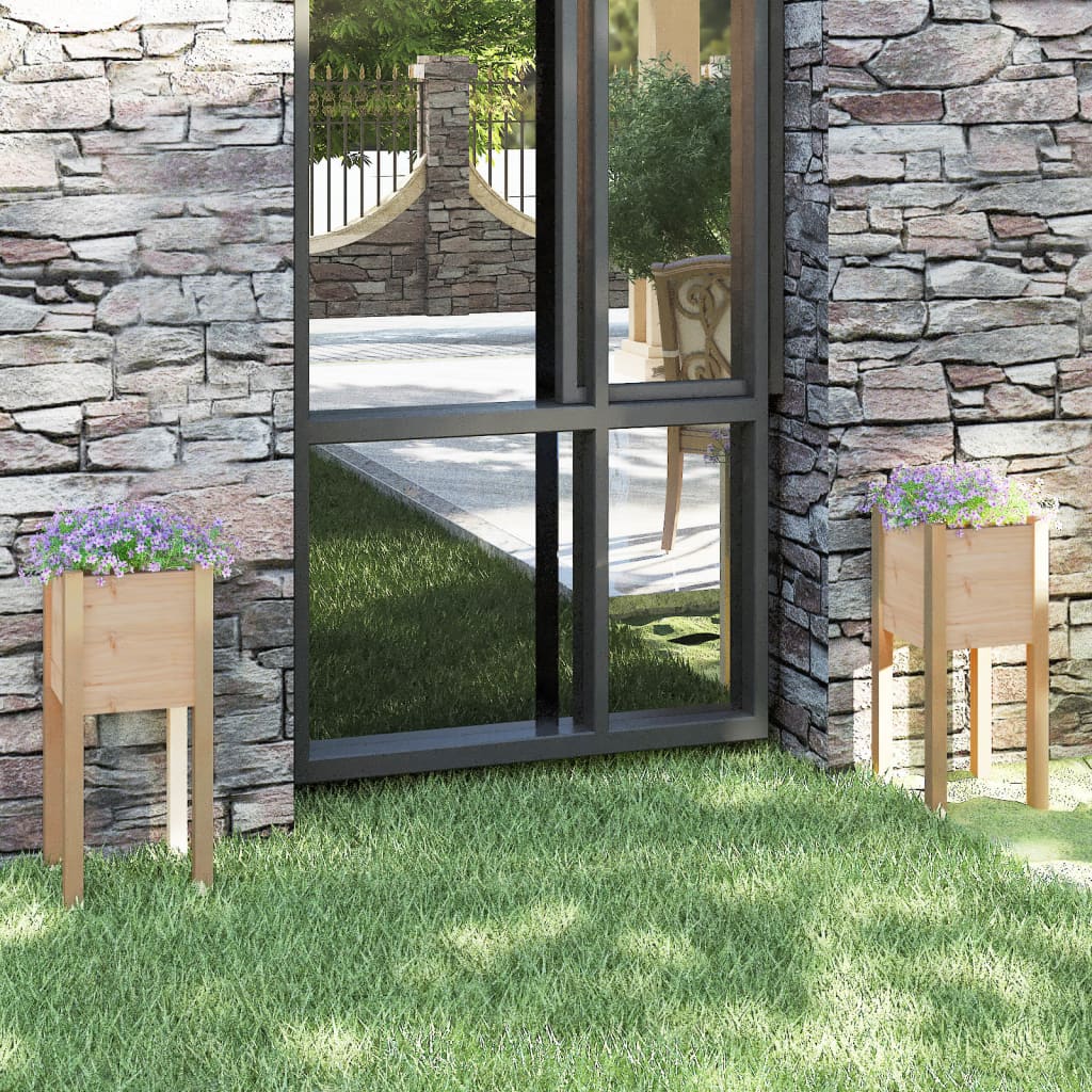 aia taimekast 2 tk, 31 x 31 x 70 cm, toekas männipuit