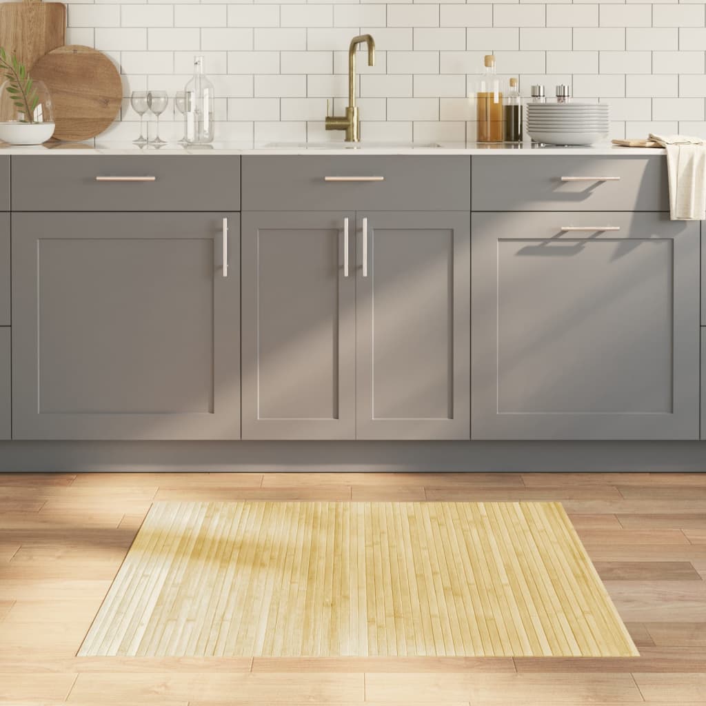 Vaip, ristkülikukujuline, hele naturaalne bambus, 80 x 100 cm