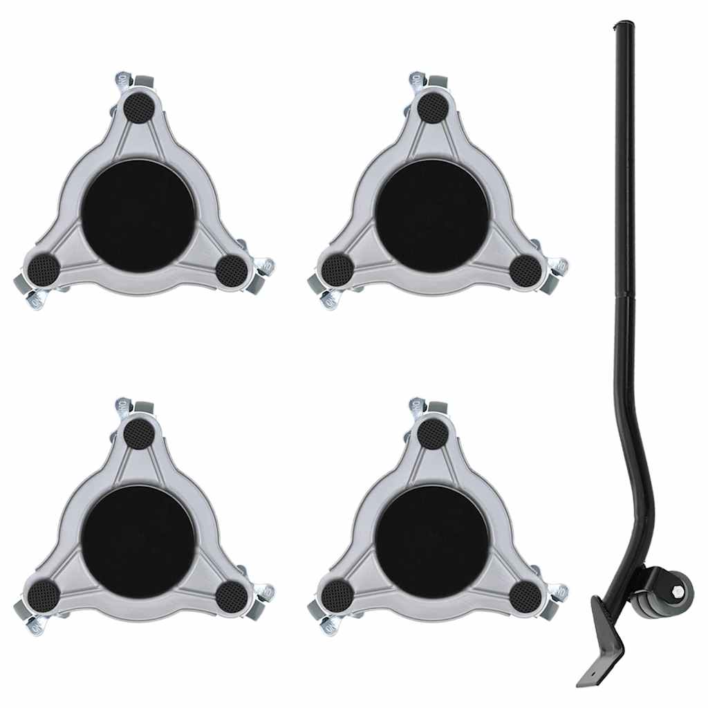 Terasest mööblirullikute komplekt koos tõstukiga