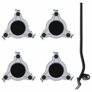 mööblirullikud 4 tk tõstukiga 19 x 17,5 x 6 cm teras 1000 kg